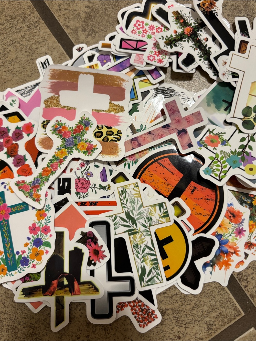120 Cross Water Bottle Stickers